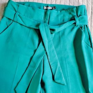 Women green dress pants